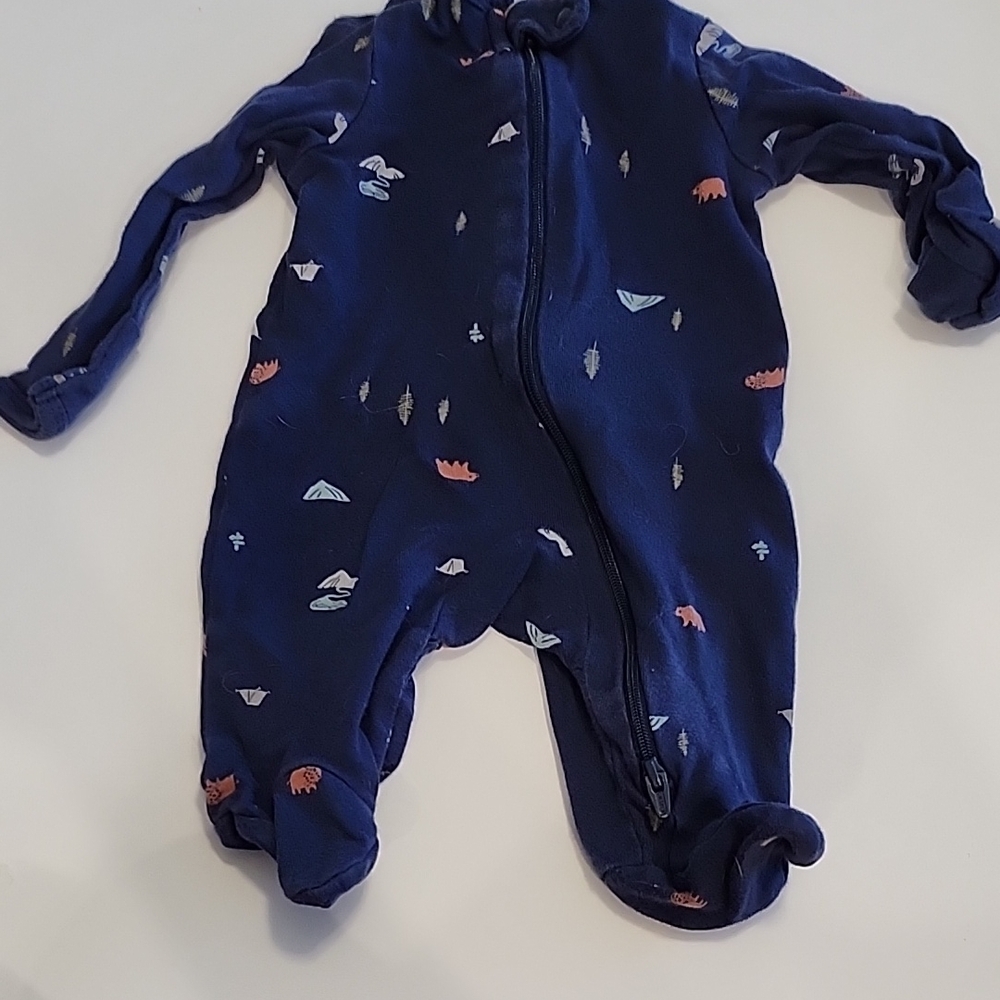 Carter's Navy Blue Footed One Piece with Whimsical Patterns